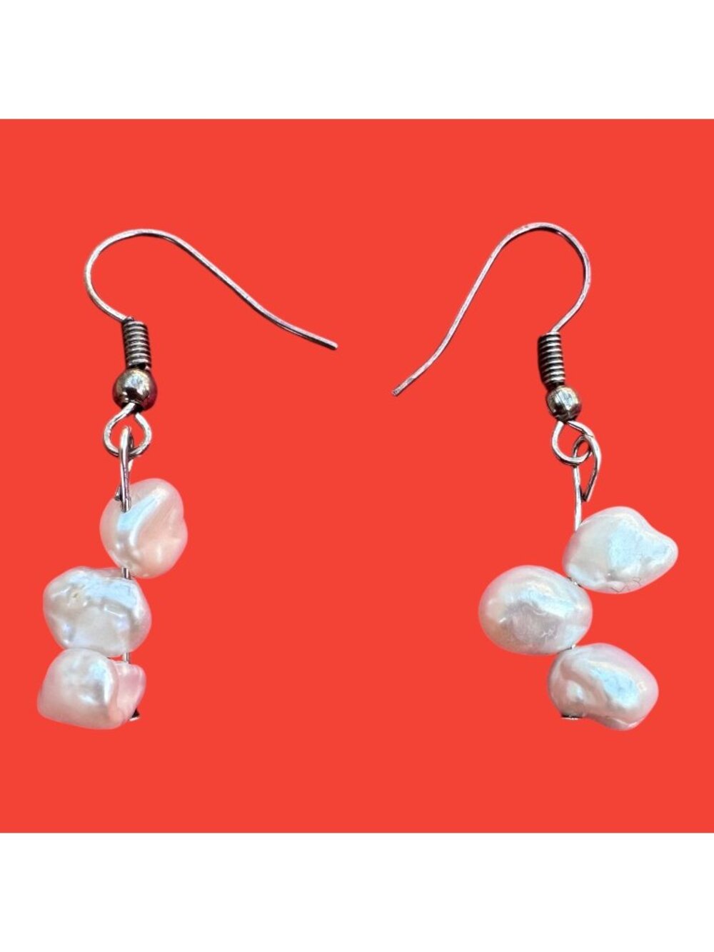 Keshi Pearls & Sterling Silver Dangle Earrings